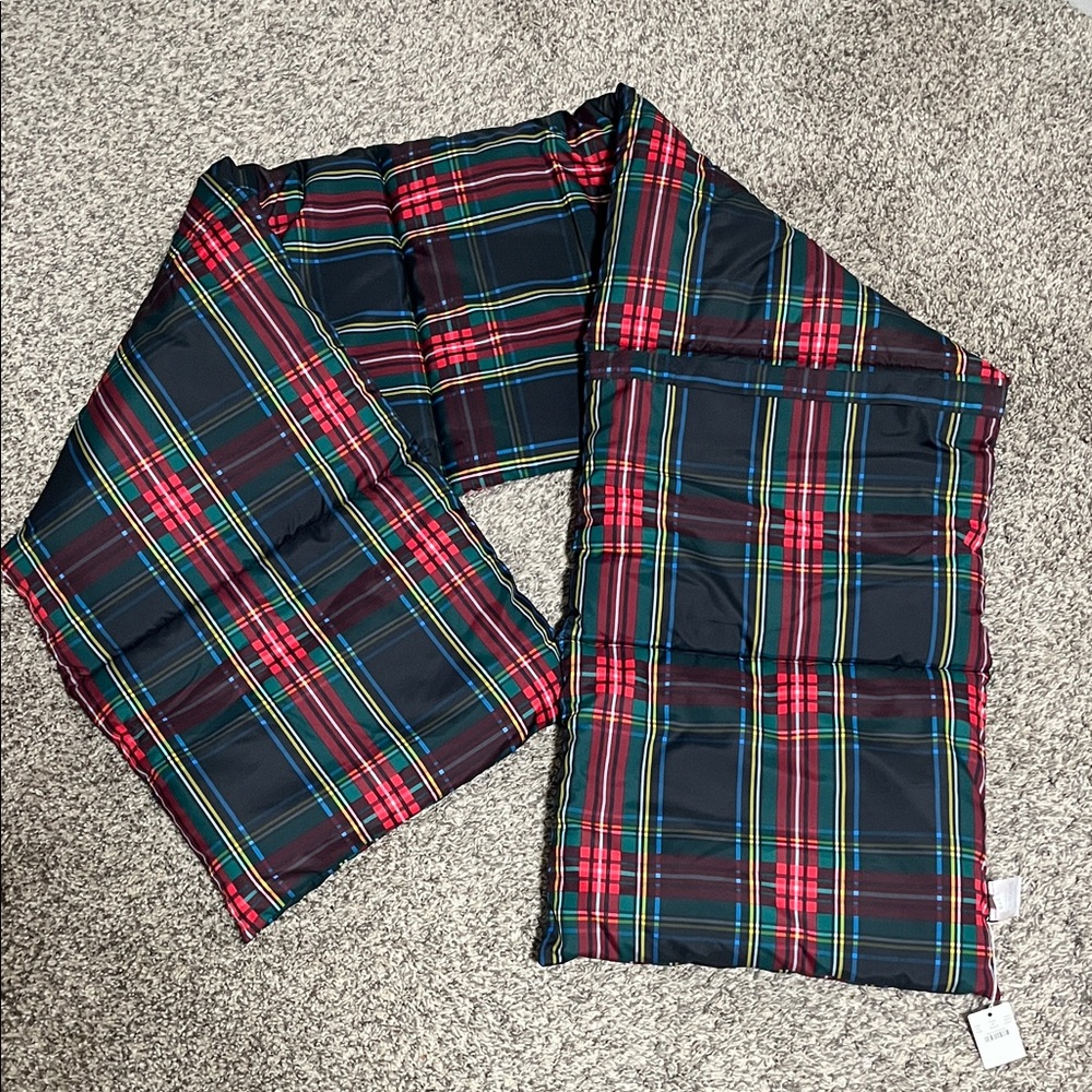 J. Crew Puffer scarf- Red, Blue, Green